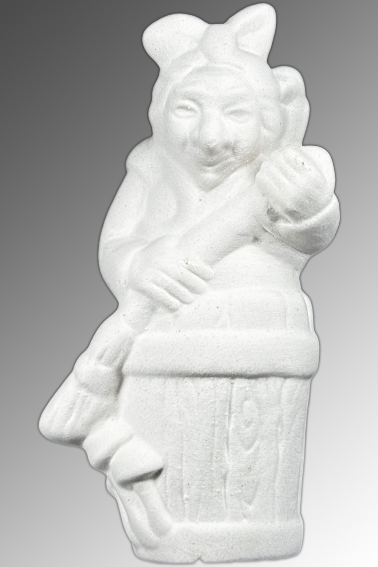 Фарфоровая елочная игрушка Баба-Яга 10 см  ЗВФ-БЯ